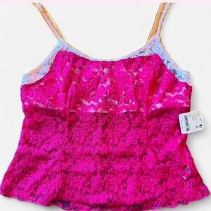 Free People Red Lace Camisole